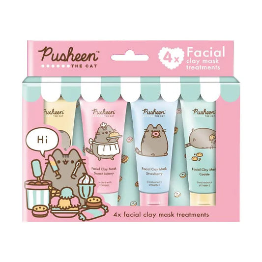 SET 4 MASCARILLAS DE ARCILLA DEL GATO PUSHEEN DE SENCE