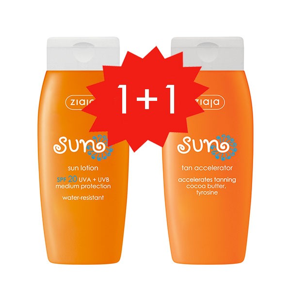 SET SOLARES PROTECTOR SOLAR SPF20 + ACELERADOR DEL BRONCEADO GRATIS DE ZIAJA